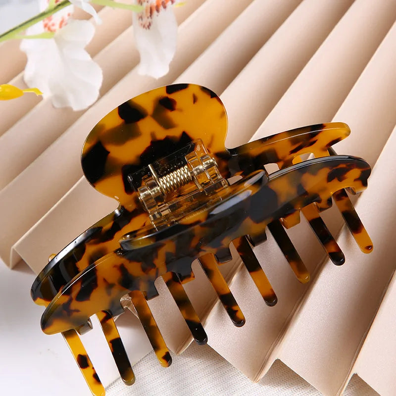 Vintage Simple Style Hair Accessories Jellyfish Acetate Plastic Large Jumbo Hair Clutch Claw Clip for Women