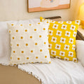 Fresh Rural White Flower Pillow Cover Pastoral Style Living Room Sofa Cushion Waist Cover Simple Home Decorative Pillowcase