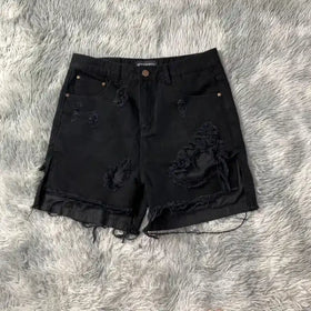 DENIMGUYS Ladies New Fashion Frayed Hem Raw Edge Irregular Torn Ripped Hole Stretch Denim Shorts Jeans Pants for Women