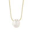 INS Design Stainless Steel Baroque Irregular Imitation Pearl Design Plastic Bead Pendant Thin Chain Choker Necklace