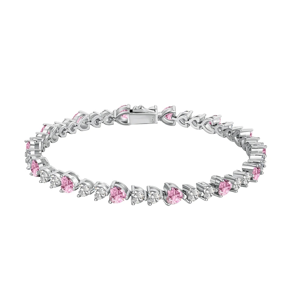 Cz Cubic Zirconia Stone Trendy Jewelry Heart Shape Party Wedding Diamond Bracelet Women Men Hiphop Tennis Bracelets Bangles