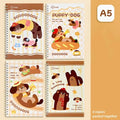 Cartoon-Style Cute A5 Coil Notebook with Horizontal Lines Eye-Protective Color Soft Cover Diary for Students