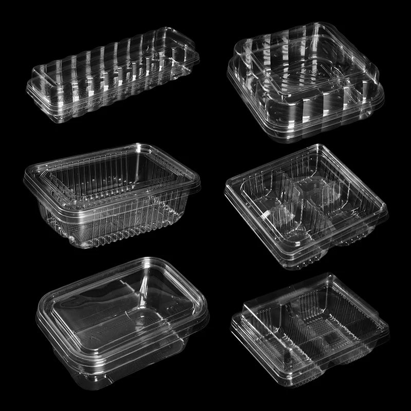 Custom Food Grade Recycled Materials Plastic Biscuit for Pie Donut Dessert Sushi Hamburger Transparent Anti-Fog Box