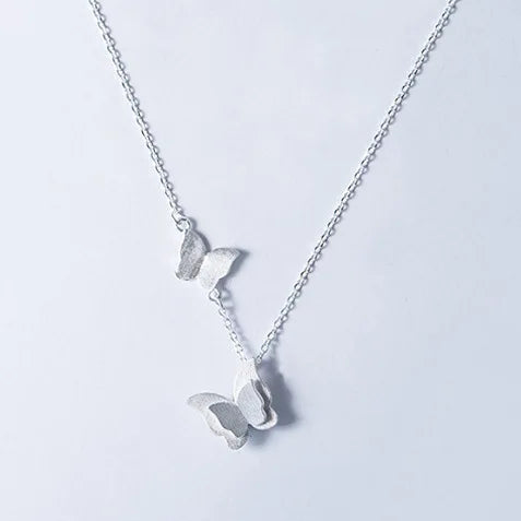 925 Sterling Silver Necklace Literary Fresh Temperament butterfly Necklace Female Korean Fashion Chain