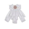 Fashion White Ribbon Bow Floral Pearl Brooch Pins Luxury Wedding Dress Gift for Women Kimmy