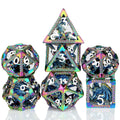 Dragon Hollow Copper Metal 7-Piece Polyhedral Dice Set with Square 16mm D&D RPG Dice for Dungeons and Dragons
