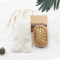 No Handle Design Anti Static Beach Wooden Body Round Bamboo Pins Travel Pocket Mini Airbag Hair Brush for Women