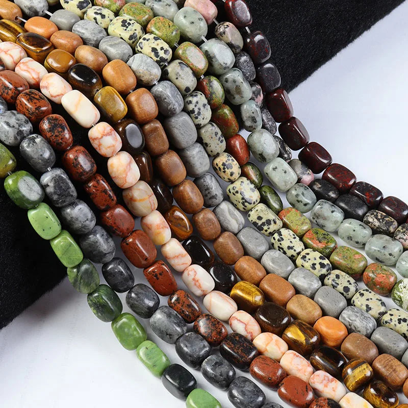 Wholesale 10x14mm Tiger Eye Jasper Agate Beads Crystal Natural Nugget Tube Gemstone Stone Beads for Jewelry Making