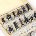 12-Piece 1/2 Handle Router Bits Set in Hard Case Black Woodworking Engraving Machine/Electric Router/Trimmer Cutter Head Set