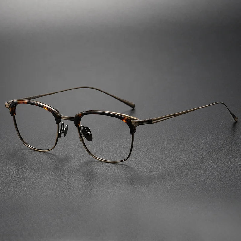 KJ-26 Classical Square Men Computer Spectacles Mix Material Acetate Titanium Optical Glasses Frame