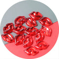 100Pcs/Lot Red Lip Mouth Kiss Charms Lovely Kissing Lips Cabochons Embellishments for Valentine's Day Party Decor
