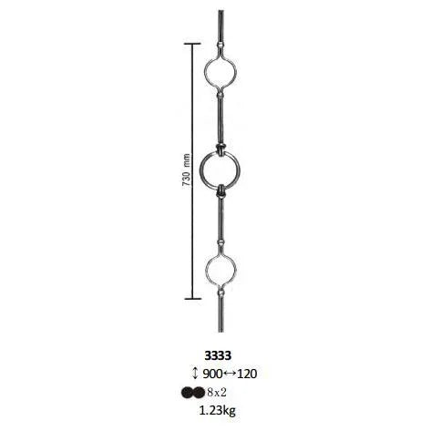 Ornamental Components Steel Balusters for Staircase Railing Handrail Balustrade Balcony Gate Fence Parts