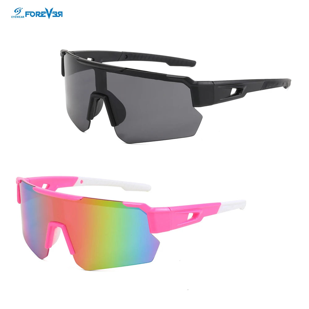 2024 New Running Cycling Sports Sunglasses Men Fashion One Piece Mirror Lens Glasses Black Blue Frame Outdoor Sports Sunglasses