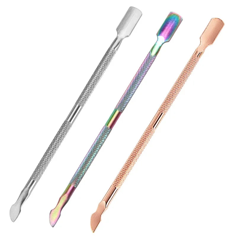 Durable Stainless Steel  Double Ended  Nail Cuticle Manicure Cleaner Tools Fingernails Cuticle Pusher Trimmer Remover