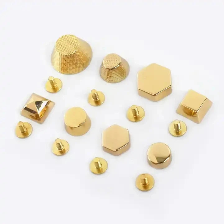 Meetee G8-1 Gold Combination Arc Face Screws Brass Bucket Nails DIY Hardware Accessories Bag Foot Nails Rivets
