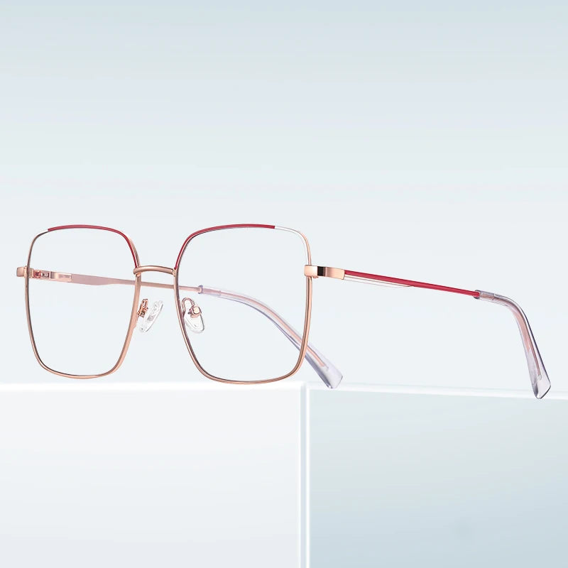 Square Metal Glasses Frame for Women Blue Light Blocking Optical Frames Spectacles Frame Eyewear Custom Brand