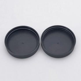 10 Days Delivery 48mm Black Ribbed PP Plastic End Caps Screw Caps for French square Bottles
