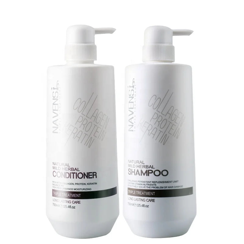 O-E-M/O-D-M Free Sample Navensi Mild Herbal Shampoo and Conditioner Set Wholesale Price Hair Care