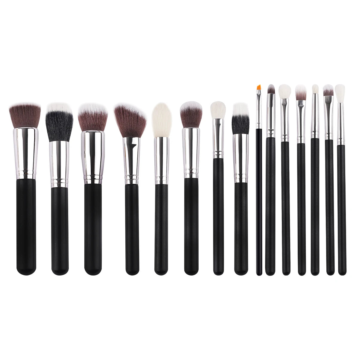 MEDELL Professional Luxury 15-Piece Synthetic Hair Makeup Brush Set with Custom Logo Wood Handle Shaving Brush Compatible