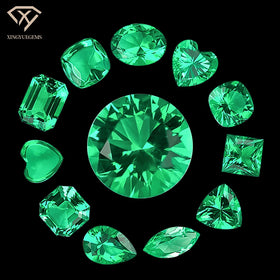 Prices Asscher Princess Cushion Trillion Marquise Round Heart Pear Sheped Stone Green Hydrothermal Lab Grown Colombian Emerald
