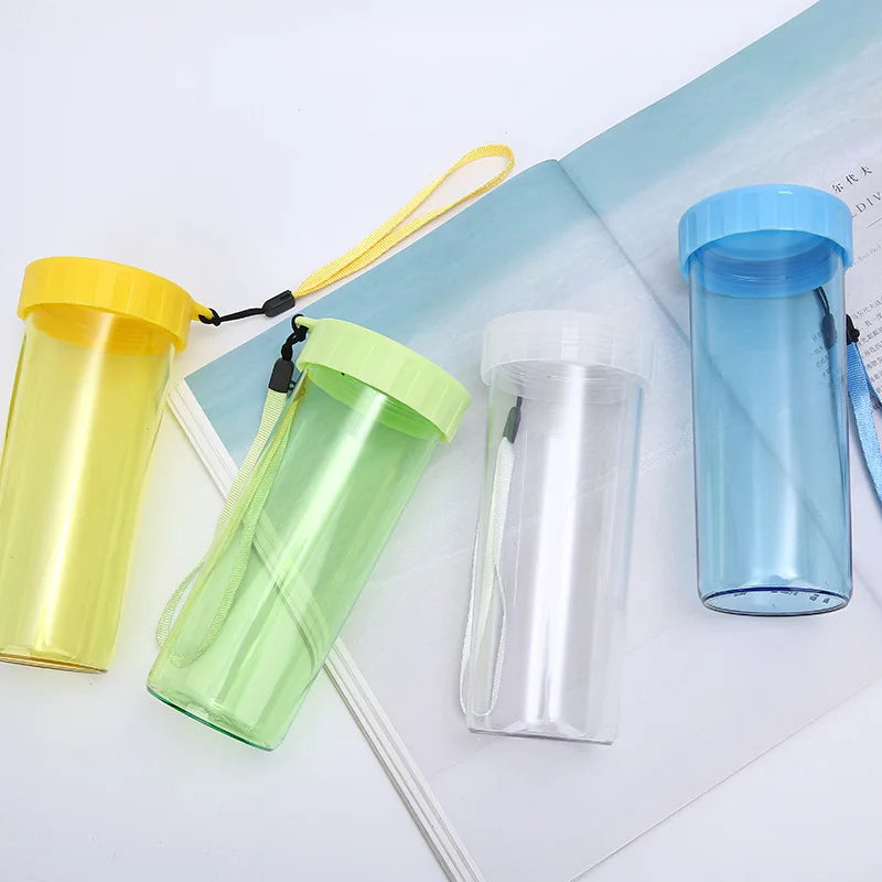 LOGO Customized Clear 430ml Large Capacity Water Bottle Plastic Outdoor Camping Sports Student Couple Cup Anti-fall Kids Cup
