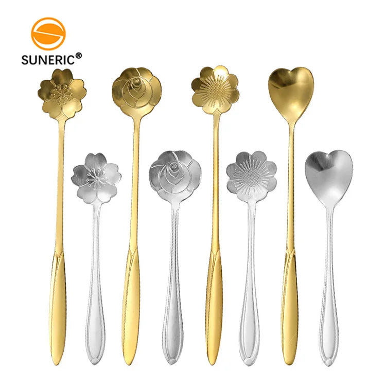 Luxury Stainless Steel Mini Bar Tea Stirrer Coffee Cupping Spoons Long Handle Mixing Metal Spoons for Coffee
