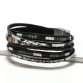 Bohemia Ladies Leather Bracelet Alloy Magnetic Genuine Leather Bracelet for Birthday Present