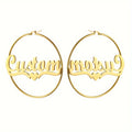 Spot Wholesale Exaggerated Big Hoops Earrings Golden Custom Name Stainless Steel Earrings for Women