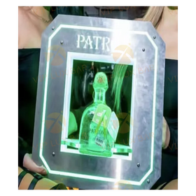 2024 New Arrival Patro n Customized Logo Rechargeable Controlled Logo LED Bottle Presenter Carrier Glorifier Display