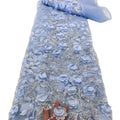 3d Laser Cut Print Summer Dress Lace Fabric Beaded Embroidery Floral Sequin Lace Tube Bead Pearl Fabric
