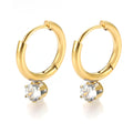 Wholesale Stainless Steel Gold Plated Fancy Colorful CZ Crystal Earrings Women Hoop Earrings Daily Wear