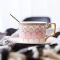 Royal Classic Fine Bone China Coffee Cup and Saucer Set Custom Printed Ceramic Teaware Packaged in Carton