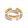 N&S Elegant Vintage Statement Ring for Women 18K Gold Stainless Steel Wedding Occasion