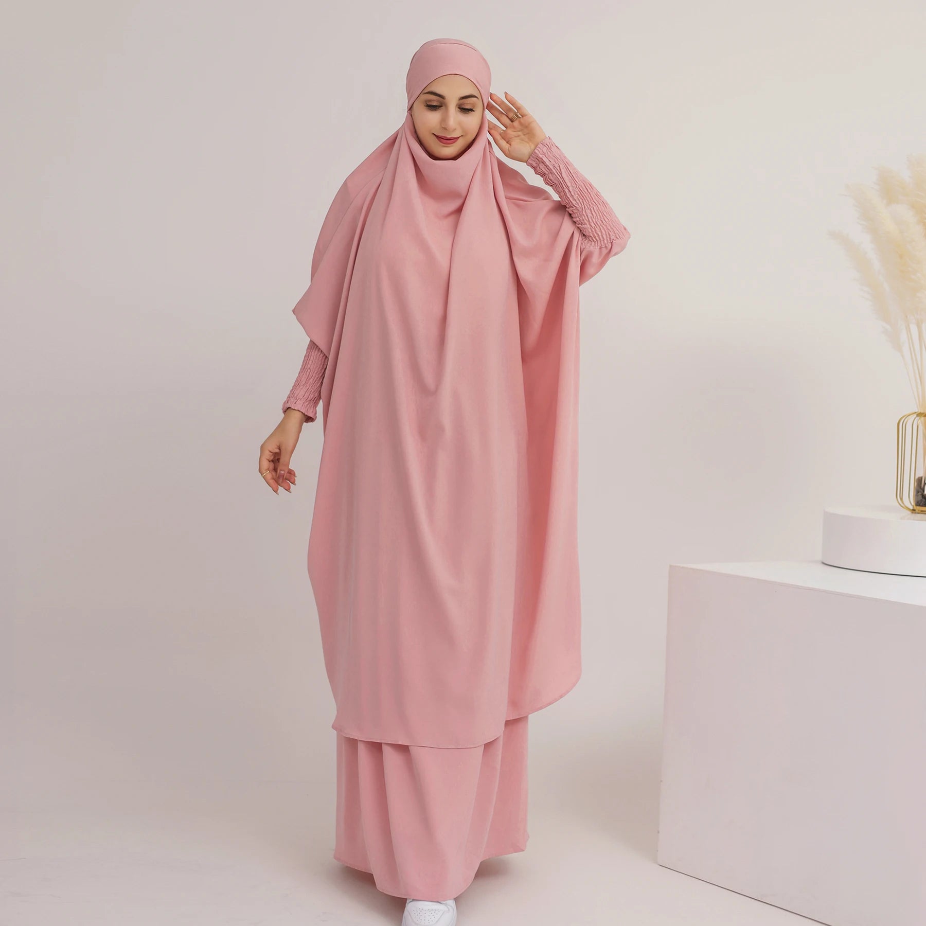 Wholesale Hijab Abaya Muslim Dress Traditional Muslim Clothing 2 Piece Abaya Set Prayer Abaya Modest Dresses Islamic Clothing