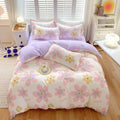 Luxury 4-Piece 100% Polyester Hotel Bed Sheets Modern Plant Pattern King Size Bedding Collections with Pillow Covers