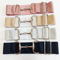 Free Engraved Logo 2 Inch 5 cm Wide Equestrian Elastic Belt with Horse Riding Bits and Spurs No MOQ