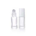 Frosted Transparent Essential Oil Perfume Roller Bottle 5ml Empty Jade Brown Amber Glass  Roll on Bottle