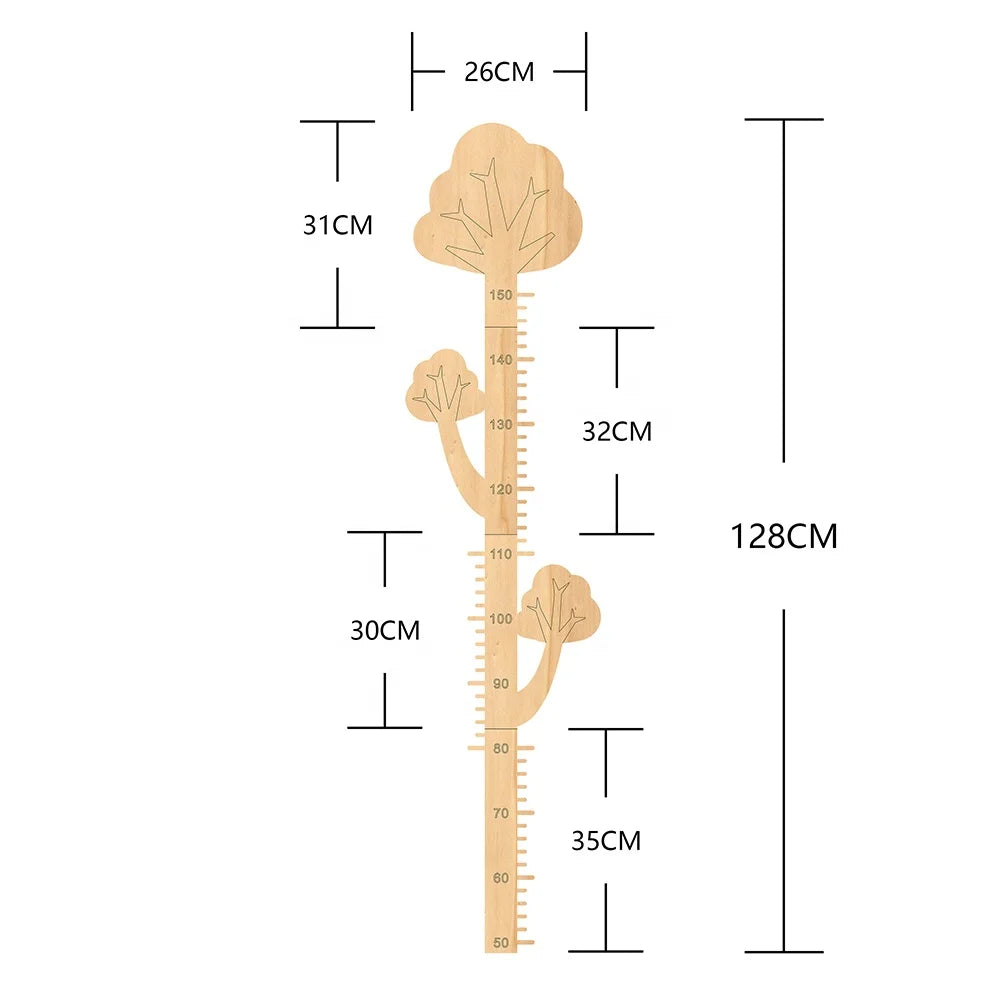 Personalized Wood Growth Chart Rocket Growth Ruler Feather Wooden Growth Chart