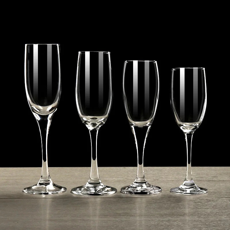 Cheap price glasses transparent long stem custom logo wedding champagne flutes glass