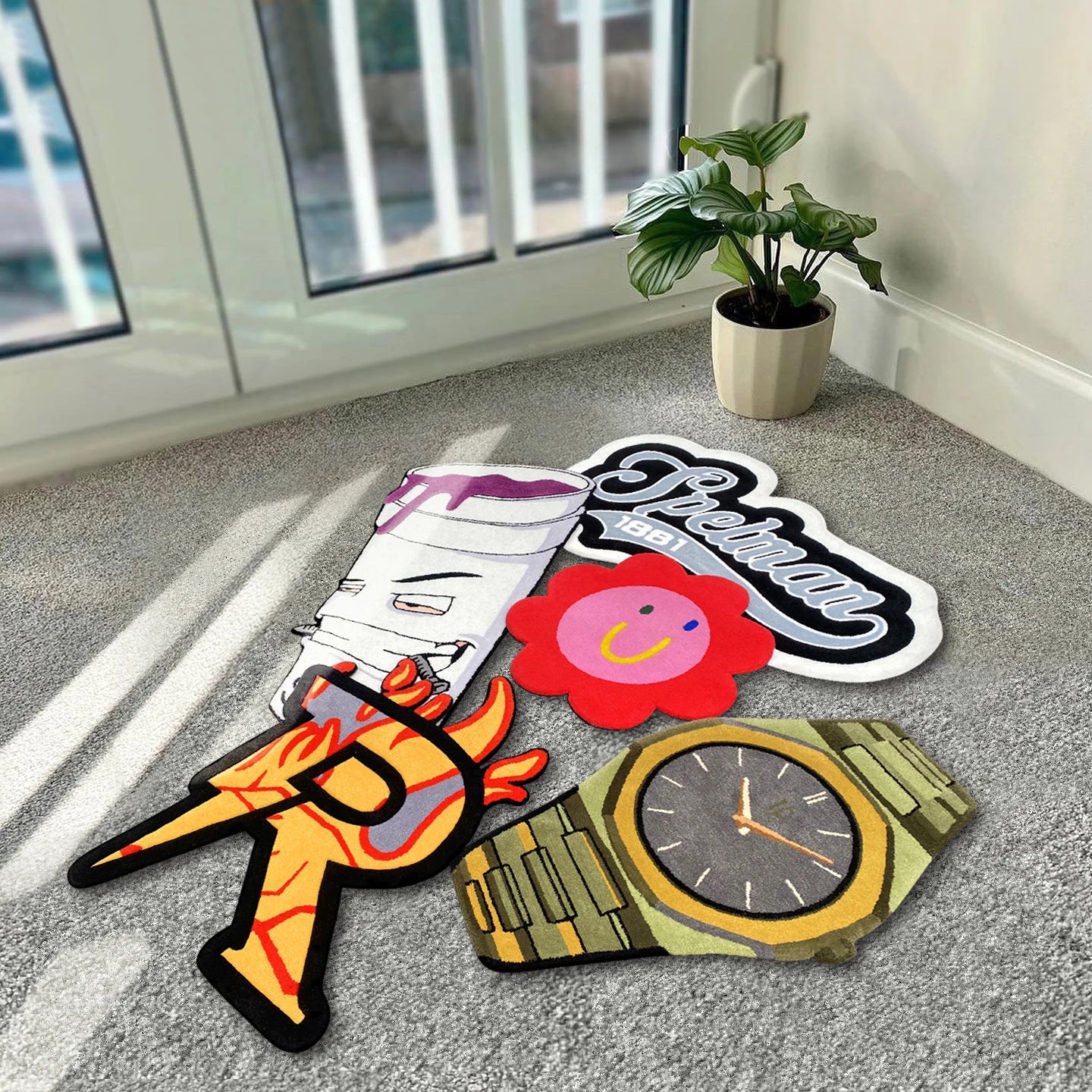 Living Room Custom Tufting 3d Rugs Large Area Alphabet Rug Aesthetic Beauty Salon Logo Designer Pink Carpets and Rugs
