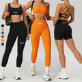 Women's Sports 3 Piece Seamless Wear Gym Fitness Yoga Sets Fitness Clothing Activewear Sportswear Butt Lift Workout for Women