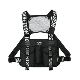 Tactical Backpack Functional Overalls Tote Men Ins Vest Backpacks Hip Hop High Street Popular logo Dance Chest Package