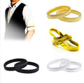 Hstyle Business Gift Black Gold Silver Shirt Sleeve Holders Anti-slip Arm Metal Sleeve Garters for Band Stretch Garters SD039