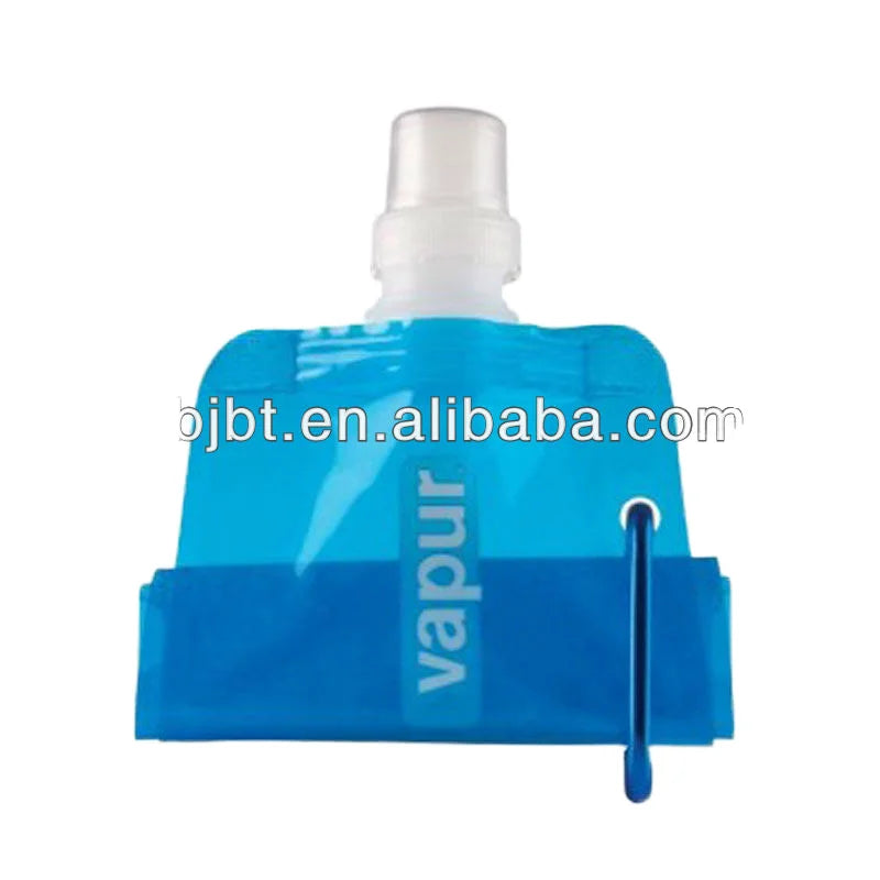 Plastic Folding Sport Water Bag-Eco-Friendly 480ml with Lid