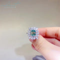 Silver 925 Original 1-3 Carat Brilliant Radiant Cut Diamond Test Past Green Moissanite Ring for Wedding Real Gemstone Jewelry