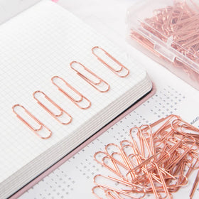 Luxury Promotion YOUJIN Newstyle 28mm Metal Rose Gold Shaped Non-Magnetic Paper Clips 60g 120pcs Boxed School Office Stationery