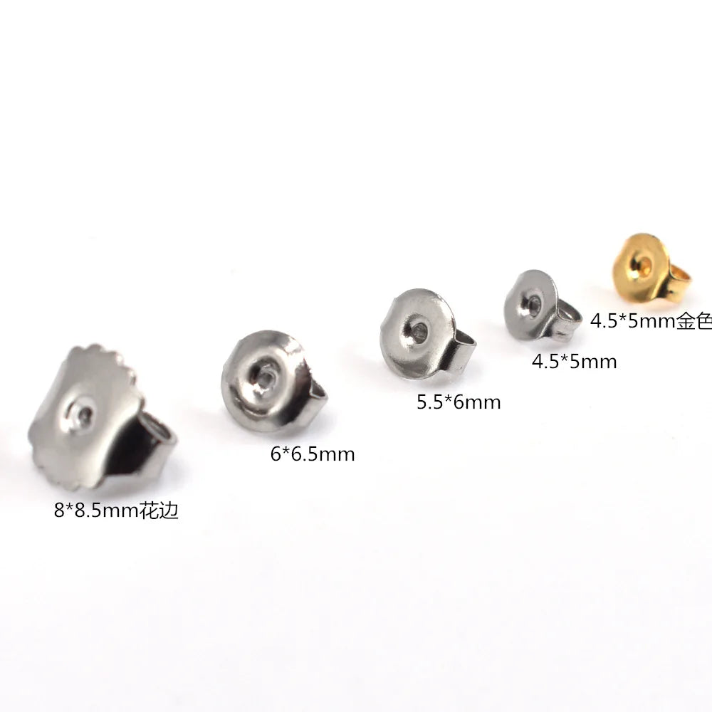 Stainless Steel Safety Backings Pads Bullet Clutch Earring Stopper for Butterfly Earrings  Butterfly Earrings Backings