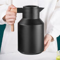 New Arrival 1L Insulated  Thermos Glass Coffee Pot Tea Pot Double Wall Vacuum Glass Carafe One Touch Lid With Handle Green/black