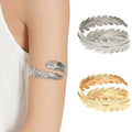 Europe Exaggerated Punk Armband Bracelet Bangle Girls Adjustable Open Metal Gold Plated Leaf Surround Arm Cuff Bracelet Women