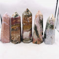 Natural Crystal Wands Ocean Jasper Point Healing Quartz Tower for Decoration